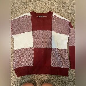 Red SHEIN checkered sweater size s